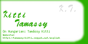 kitti tamassy business card